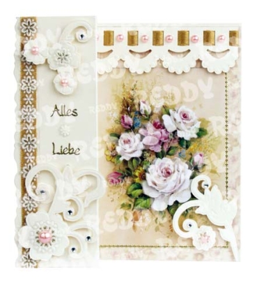 Preview: Romantische Faltkarten Blumenbouquets