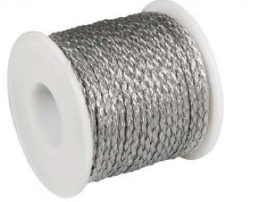 Preview: SKAI Zopf Kordel Tresse 3 mm pro Meter braun