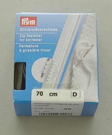 Prym Strickreißverschluß 70 cm olivgrün