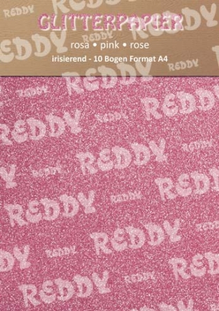 Reddy Cards Glitterpapier irisierend A4 rosa