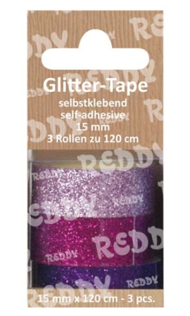 Reddy Cards Glittertape selbstklebend rosé, fuchsia, lila