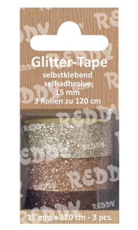 Reddy Cards Glittertape selbstklebend beige, rehbraun, dunkelbraun