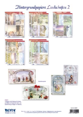 Reddy Cards Hintergrundpapier Landschaften II für A6 Karten