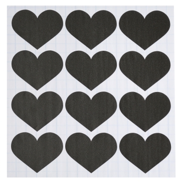 Tafelfolien-Sticker Herzen 3 Bögen 4,5 x 5 cm
