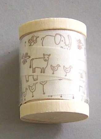 Hobbyfun Holz-Spule ca. 3,5 Meter Band mit Tiermotiven