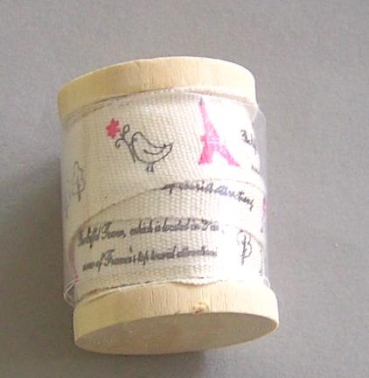 Hobbyfun Holz-Spule ca. 3,5 Meter Band mit Pariser Motiven