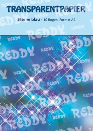 Reddy Cards Transparentpapier A4 bedruckt pro Bogen Sterne blau