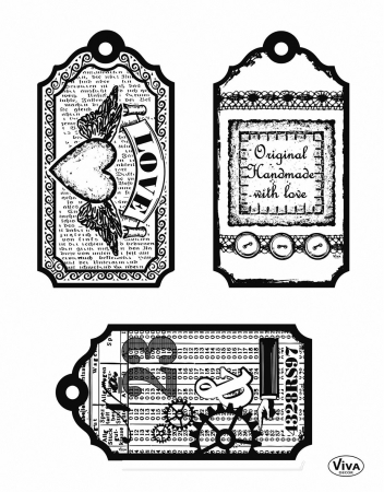 VIVA Decor Transparente Silikon-Stempel Tags-Love