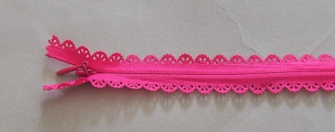 Spitzen Reißverschluss nahtverdeckt 40 cm pink