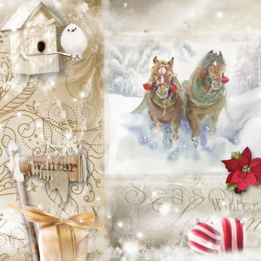 Ambiente Lunch Serviette 33 x 33 cm pro Stück Christmas Season