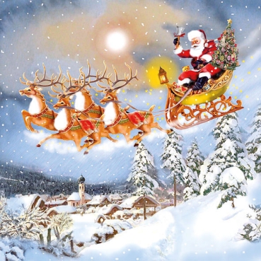 Ambiente Lunch Serviette 33 x 33 cm pro Stück Sleigh Ride