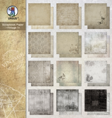 URSUS Srapbooking Paper Vintage 1 Block