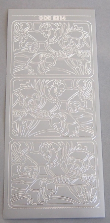 Preview: Reddy Stickerbogen 10 x 23 cm Papageien, silber