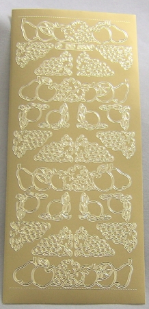 Preview: Reddy Stickerbogen 10 x 23 cm Obstränder und -ecken gold