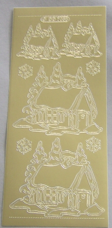 Reddy Stickerbogen 10 x 23 cm Chalets, gold