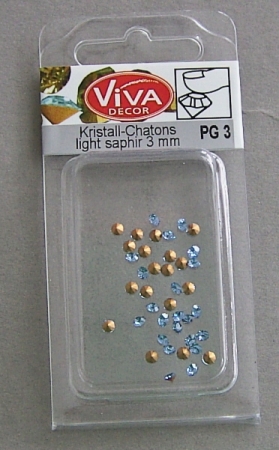 VIVA Decor Kristall-Chatons 40 Stück 3 mm light saphir