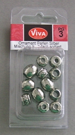 VIVA Decor Ornament Perlen Olive und Rondell silber