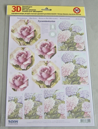 Preview: Stanzbogen für Pyramidentechnik Blumen lila-violett 2 Stück