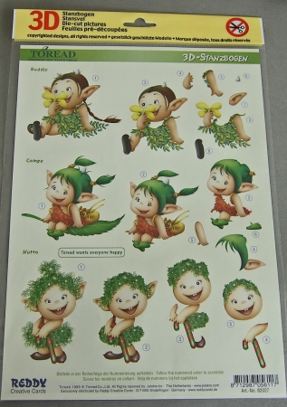 3D Stanzbogen 3 Toreads Buddle, Comge, Nutto