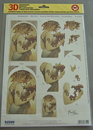 Preview: 3D Stanzbogen Jugendstil Flower and Fruit