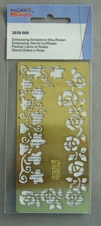 Embossingschablone Efeu /Rosen 12 x 6 cm