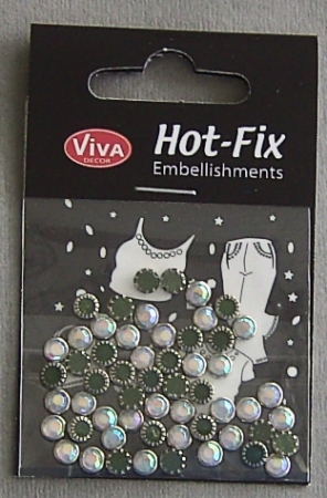 VIVA Decor Hot Fix Steine "transparent irisierend silber-eingefaßt" 5 mm