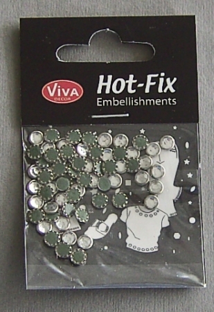 VIVA Decor Hot Fix Steine "transparent silber-eingefaßt" 5 mm