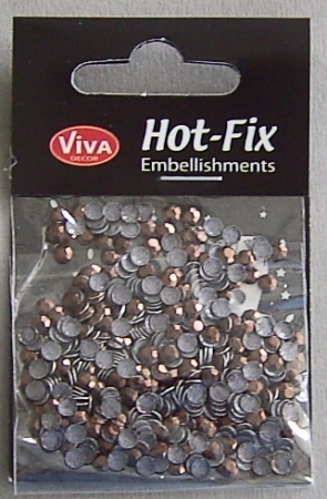 VIVA Decor Hot Fix Steine "Octagon Metallic" braun 4 mm
