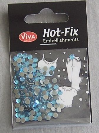 VIVA Decor Hot Fix "Octagon Glas Aquamarin" 4 mm