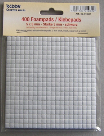 Reddy Cards Foampads Klebekissen schwarz 400 Stück 5 x 5 x 3 mm