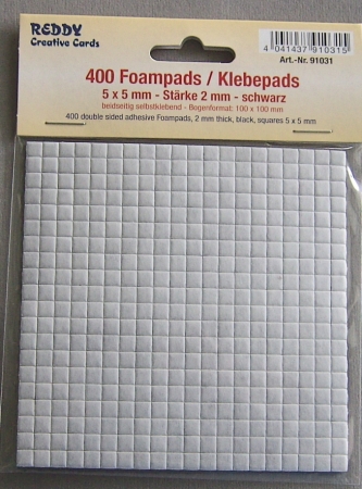 Klebekissen schwarz 400 Stück 5 x 5 x 2 mm