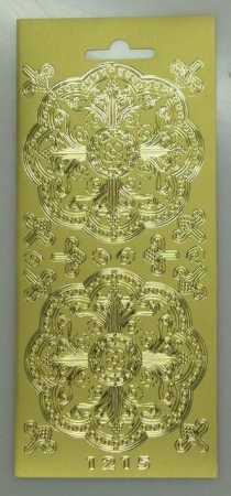 Stickerbogen 10 x 23 cm Ornament & Ecken gold