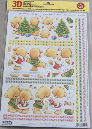 3D Stanzbogen Bärchen weihnachtlich IV