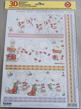 3D Stanzbogen Bärchen weihnachtlich II