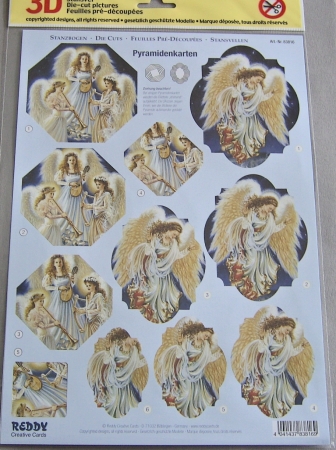 Preview: Stanzbogen für Pyramidentechnik Engel und Mädchen