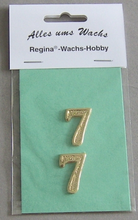 Wachs Zahl "7" glänzend, 25 mm gold
