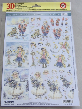 Reddy 3D Stanzbogen Paintbox Poppets Vögel Füttern, Winterbraut, Kleine Helfer