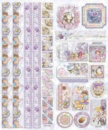 Preview: Le Suh Geprägte Sticker Blumenkinder rosa