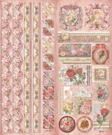 Preview: Le Suh Geprägte Sticker Rosen rosa