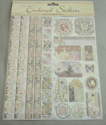 Le Suh Geprägte Sticker Schmetterling Blumen
