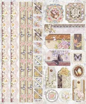Preview: Le Suh Geprägte Sticker Schmetterling Blumen