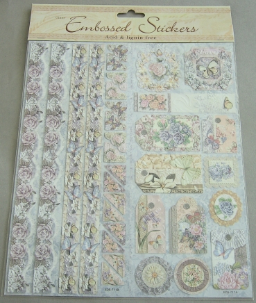 Le Suh Geprägte Sticker Schmetterling Blumen