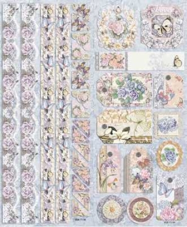 Preview: Le Suh Geprägte Sticker Schmetterling Blumen