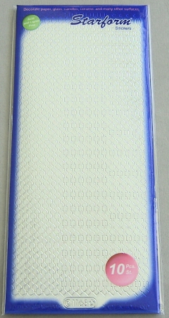 Stickerbogen 10 x 23 cm Aufkleber Flitter Transparent Rand Kette Silber