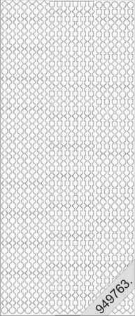 Preview: Stickerbogen 10 x 23 cm Aufkleber Flitter Transparent Rand Kette Silber