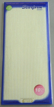 Stickerbogen 10 x 23 cm Aufkleber Flitter Transparent Rand gerade Gold