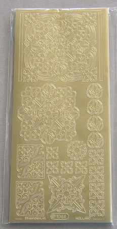Le Suh Stickerbogen 10 x 23 cm Ornamente gold
