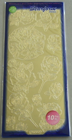 Le Suh Stickerbogen 10 x 23 cm Rosen im Kreis gold