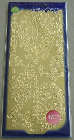 Le Suh Stickerbogen 10 x 23 cm Ornamente gold