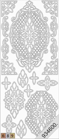 Preview: Le Suh Stickerbogen 10 x 23 cm Ornamente gold